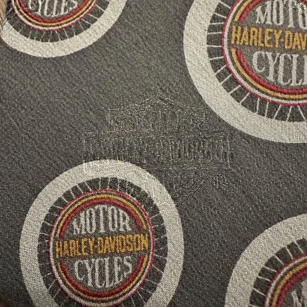 RM Style Harley Davidson Motorcycles Men's Green Silk Tie‎